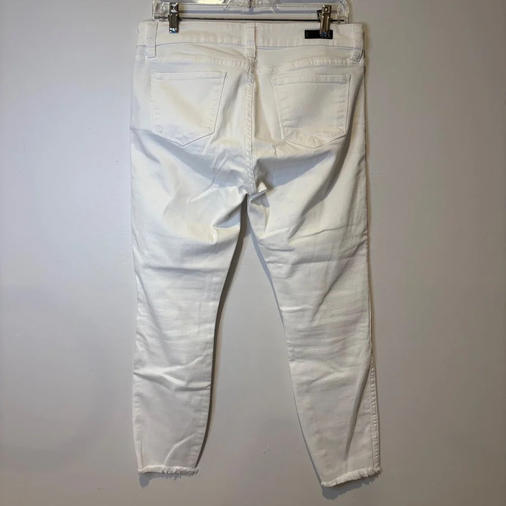Kut From The Kloth‎ Connie Ankle Skinny Jeans White Women's Size 10 Frayed Hem